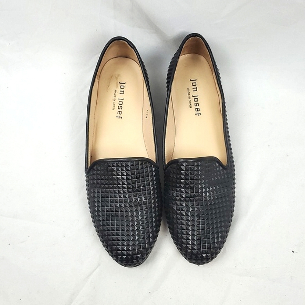Jon Josef Black Leather Studded Loafer - Picture 2 of 8